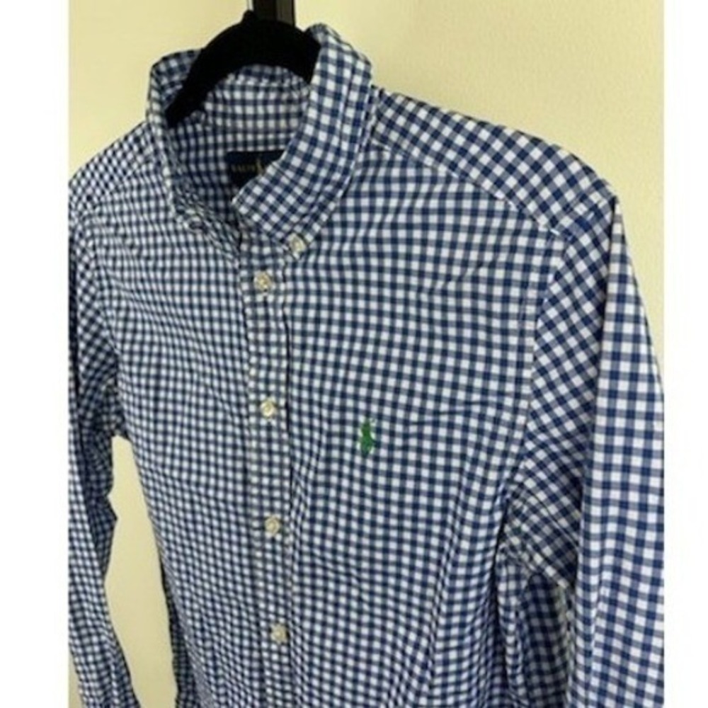 Ralph Lauren Button Down Shirt Boys' Size XL 18-20 Gingham Plaid Long Sleeve - Picture 2 of 5